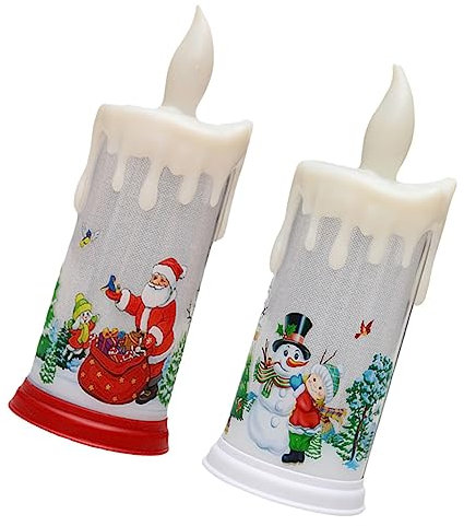 HOMOCONO 1satz Weihnachts Kerzenlichter Mit Flicker- Flammenlose Batteriebetriebene Dekorative Elektronische Kerzen Santa Für Festliche Anlässe Batterien