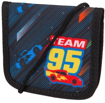 McNeill Brustbeutel Disney Cars für Kinder – Geldbeutel zum Umhängen mit Klettverschluss, Reißverschlussfächern & Klarsichtfach – Ideal für Schule & Ausflüge – 12 x 10 cm