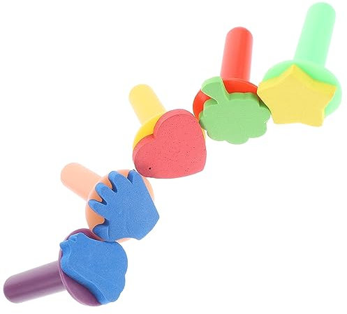 DIYEAH 5stücke Malerschwamm Und Stempel Schwammfarbe Zum Malen DIY-malstempel Für Junge Mädchen Zeichenwerkzeuge Mit Griffen Leicht Und Praktisch Für Bastelarbeiten Und Bildung