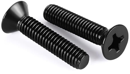 Wavanta 50Pcs M3 Bolts, M3 x 35mm Flat Countersunk Head Bolts Screws, Phillips Drive Machine Bolt, 304 Stainless Steel, Black Finish, Full Thread