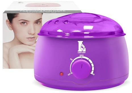 Calentador de Cera Depilatoria Profesional - Máquina de Cera Caliente para Depilación Rápida en Cara, Axilas y Cuerpo,500ML, Compacto, Portátil y Seguro para Piel Sensible (violeta)