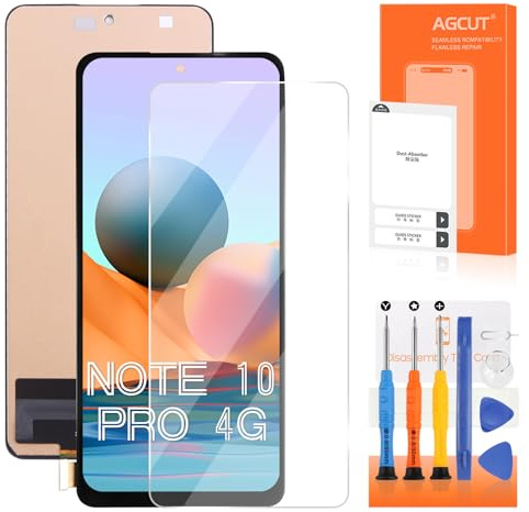 AGCUT Pantalla LCD para Xiaomi Redmi Note 10 Pro Pantalla Reemplazo para Redmi Note 10 Pro M2101K6G M2101K6I 6.67 pulgadas LCD Reemplazo de Pantalla Digitizador Pantalla táctil Ensamblaje + Reparación