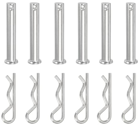 YELARXI 6 Pcs M10x60mm Single Hole Clevis Pin with R Shaped Spring Cotter Pin