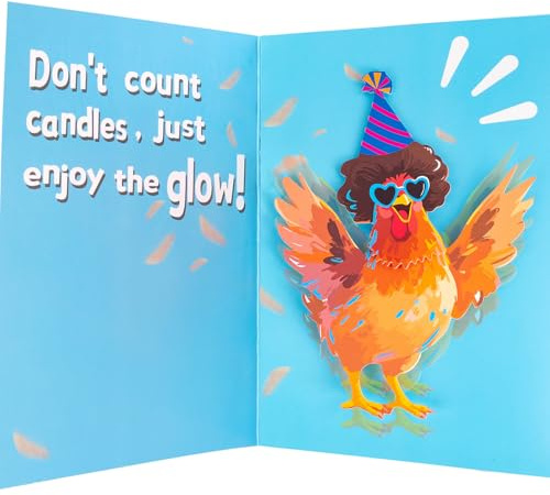 mountova Dancing Chicken Birthday Card, Funny Birthday Card for Men Women Kids, Music & Shaking Body Motion Greeting Card with Envelope, Unique Hilarious Birthday Gift, 5.9 Inch x 8.4 Inch
