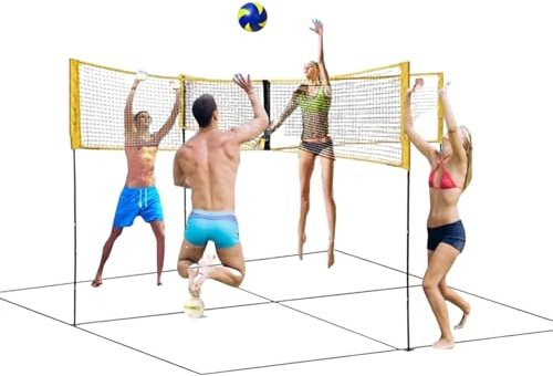 Volleyball -Netz - Backyard Sport Kit, tragbarer Badminton Game Stand | Beach Pool Park Court Aktivität, Schulyard Family Youth Play, einstellbares leichte leichte Trainingspraxisrahmen, Gruppenmatch