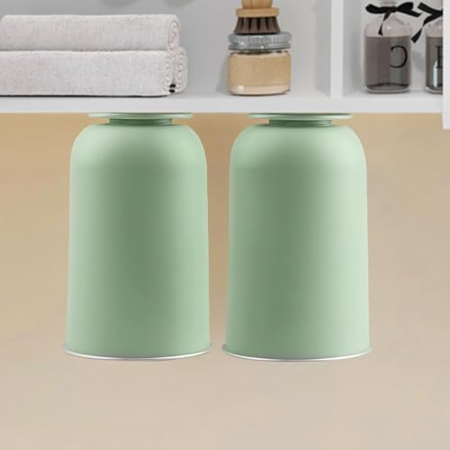 Loputon 304 Edelstahl Zahnbecherhalter, 2 Stück 360ml Großer Zahnputzbecher, Magnetischer Zahnputzbecherhalter Ohne Bohren, Badezimmer Zahnbürstenhalter für Paare und Familien - Grün