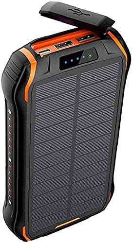 Power Bank, caricabatterie portatile solare wireless, batteria esterna, caricabatterie rapido impermeabile per telefono cellulare, 26800 mAh, nero