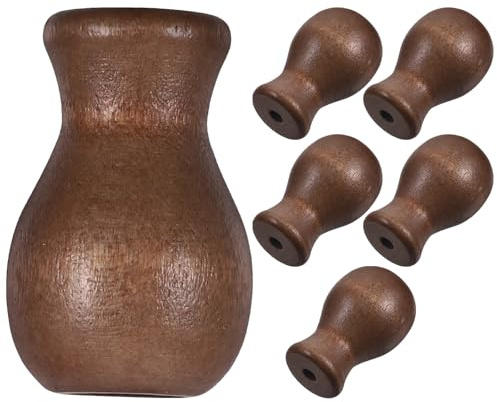 NUOBESTY Lot de 6 Boutons de Cordon de Store en Bois Marron Accessoires de Tirette pour Stores Vénitiens et Romains Compatible Décoration Intérieure Fonctionnelle