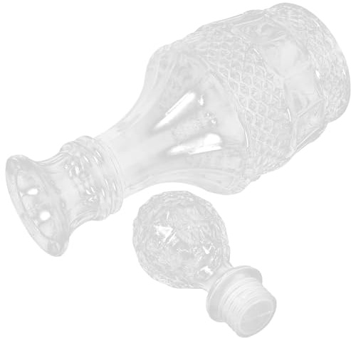 SHOWERORO Decantador de Vidrio Transparente para Whisky 500 Ml, Botella Creativa de Licor, Recipiente Decorativo Resistente para Servir Bebidas en Hogar y Entretenimiento