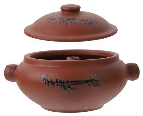 VICASKY Casserole en Céramique 350 Ml Pot de Cuisson Vapeur pour Mijoter Soupe, Marmite à Ragoût Maison, Cuisson Saine et Facile à Nettoyer, Cuisine Quotidienne Couleur Couleur Aléatoire