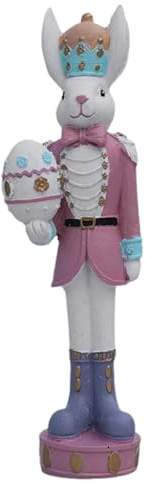 Easter Nutcracker,Resin Colorful Traditional Decorative - Rabbit Soldiers Tabletop Figurine,Display for Mantel Shelf Entryway Home Table