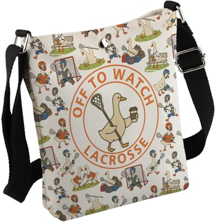 Rolig Lacrosse gåva Off To Watch Lacrosse Goose crossbody väska L-acrosse mamma gåva L-acrosse älskare G-ift, Lacrossebag