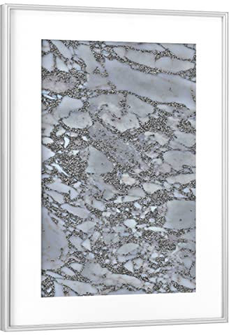 artboxONE Poster mit Rahmen Silber 30x20 cm Glitter Loves Marble - Wisdom von Nasti - gerahmtes Poster