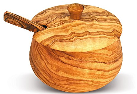 ARTE LEGNO SPELLO SRL Azucarero liso de madera de olivo