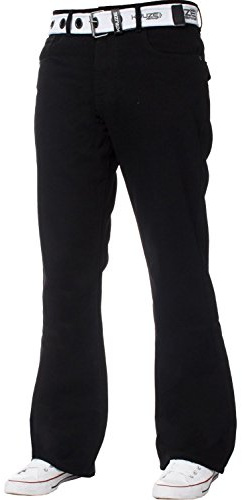 BRAND KRUZE Jean Coupe Jambe Semi-évasée Coupe Large Toutes Tailles pour Homme(Bleu, 34W / 32L)