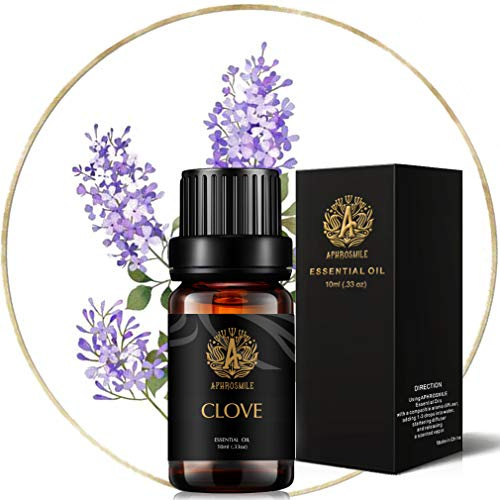 Aceite perfumado de clavo de aromaterapia, aroma de clavo de aceite esencial puro 100% para difusor, masaje, fragancia de aceite esencial de aromaterapia de clavo terapéutico de grado 0,33 oz - 10 ml