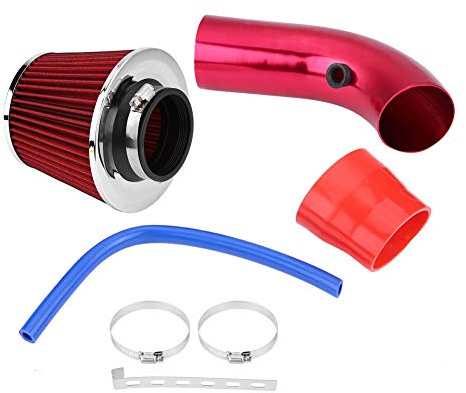 Ausla Filtre d'Admission d'Air Froid Universel, 76mm, Tuyau d'Entrée Sport pour Voiture, Rouge