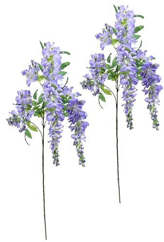 Künstlicher Goldregenzweig Wisteria Ast Flieder Fliederzweig Kunstzweig Kunstblume Pflanze Blume Blauregen Seidenblume hängend Dekoration Girlande Party Home Hochzeiten Blüte Sommerblume Sommerblüher