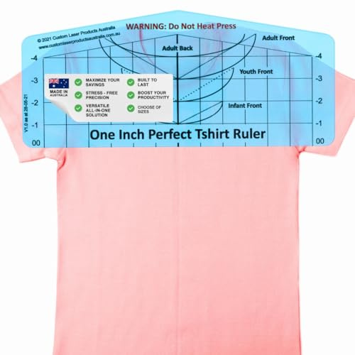 CLPA-T-Shirt-Lineal zur Vinylausrichtung für genaue Platzierung oben auf dem Shirt. Das All-in-One-Shirt-Ausrichtungswerkzeug für Wärmepress-Vinylgrafiken oder eine Stickplatzierungsanleitung