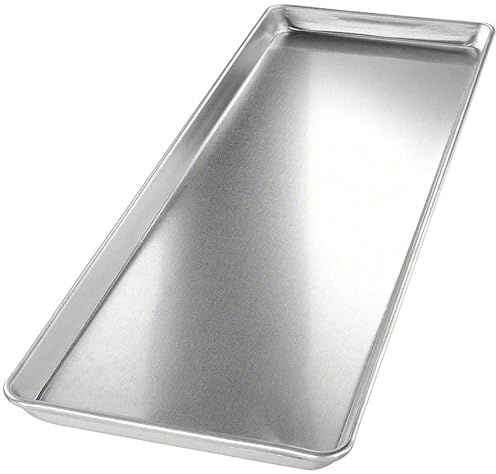 Chicago Metallic Bakeware 9 x 26 x 1 Display Pan, Silver Aluminum, No Wire, Semi-Closed Rim