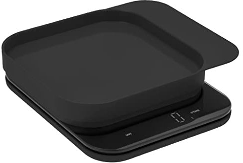 Rosti Mensura Küchenwaage, Haushaltswaage, Backwaage, Digitale Küchenwaage mit Schüssel und Tara-Funktion, Maximalgewicht 10 kg, 16,5 x 20,3 x 3,5 cm, Schwarz