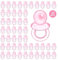 Ciucci in plastica per baby shower, 50 pezzi, 2,2 cm, mini neonati per baby shower, decorazione per baby shower, mini ciucci in acrilico per battesimo, baby shower, compleanno, festa della mamma