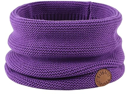 XIAOHAWANG Pianura Cotone Bambini Sciarpa Rotonda Inverno Ragazzi Ragazze Lavorato A Maglia Scaldacollo (viola)