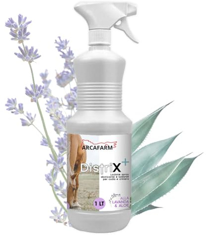 Spray Districante Naturale per Cavalli 1 lt Lavanda e Aloe, Distrix Lucidante Coda Criniera Manto morbido lucido, Detergente Pulizia Pelo rimuovi sporco, lozione a secco per nodi - 100% Made in Italy