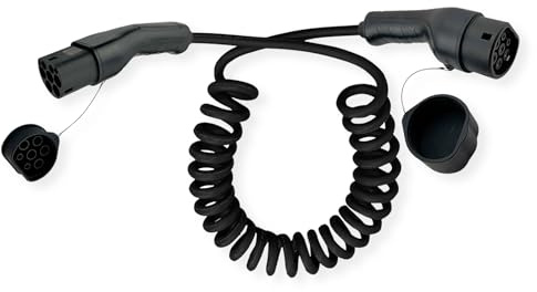 ROLINE Elbil laddningskabel typ 2, 1-fas, 250 V AC (1P+N+E), 32 A, 7,4 kW, spiralkabel, 3 m
