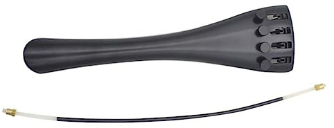 Cello Saitenhalter 1 Satz Metall Abs Schwarz für Cello Teile | Feinstimmer mit 4 Löchern, Zugsaitenbrett und Tailpiece, Zubehör für Spieler, Leicht zu Montieren