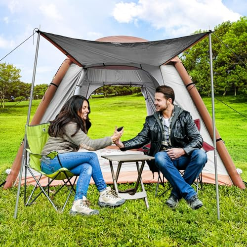 Tenda Gonfiabile per 2-4 Persone - Campeggio Montaggio Rapido 60s - Oxford 420D Impermeabile - Familiare 210 x 210 x 175 cm