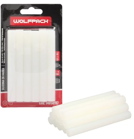 WOLFPACK LINEA PROFESIONAL Barras De Pegamento Caliente Ø 11,2 mm. Blister 12 Unidades. Barras Silicona, Pegamento Pistola Termofusible, Silicona Pistola