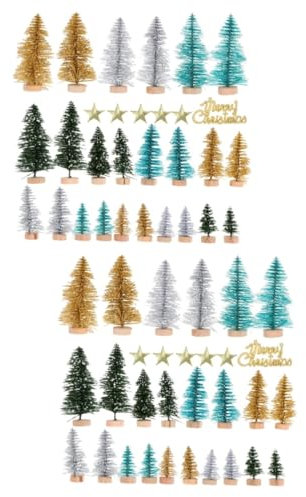 IMIKEYA 98pcs Portable Mini Christmas Tree Decorative Desktop Adornment Festive Party Supplies