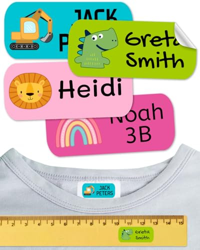 200 Namensaufkleber kinder. Kein bügeln. Für kleidung, schule, gegenstände, kita. Namensschilder personalisiert waschmaschinenfest.