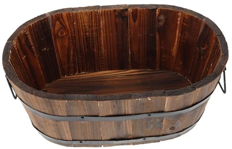 OFFSCH Vintage Holzpflanzkübel Robuster Pflanzer Für Blumen Und Gemüse Retro Blumenkübel Für Garten Terrasse Und Innenräume Für Sukkulenten Und Pflanzenarrangements Langlebige