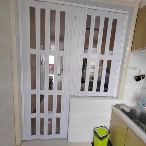 CHZDPP Aluminum Alloy Accordion Door for Interior/Outside, Magnetic Folding Barn Door for Dining Room Living Room, Room Divider Gate for Children'S Room(7.7x7ft/234x213cm)