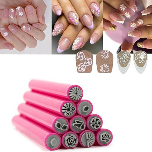 10PCS Nagelkunst-Stempel-Stift-Set, DIY-Nagelkunst-Stempelstift, Nagelkunst-Stempelstift, Nagelkunst-Stempel-Set für Mädchen und Frauen, Nagel-Graffiti-Nagelkunst, Punktierungs-Design-Werkzeuge mit