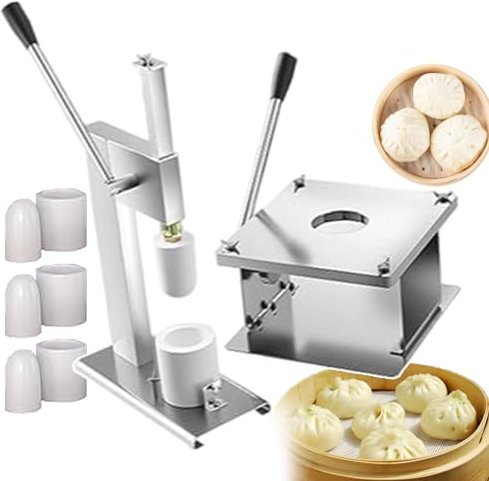 QUSYZD Machine à Petits Pains Commerciale 400-500 Petits Pains/h Baozi Maker, Machine de Fabrication de Petits Pains avec Moule de Fabrication 3 Bao, Machine de pressage de Petits Pains c,