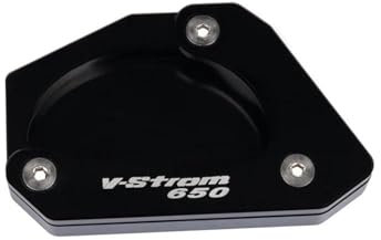 Motorrad-Seitenständer-Fußpolster, rutschfeste Stütze, Seitenfußpolster Für Suzuki V-Strom DL 650 VStrom 2004-2024 DL650 V Strom Motorradständer Platte Verbreiterung(Schwarz)