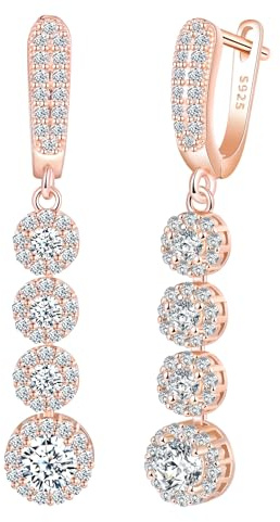 CPSLOVE Damen 925 Silber Quasten Diamant Ohrringe Luxus Zirkonia Ohrhänger Mädchen French Clasp Creolen Elegante Geschenke Party Ohrschmuck Hochzeit Ohrringe