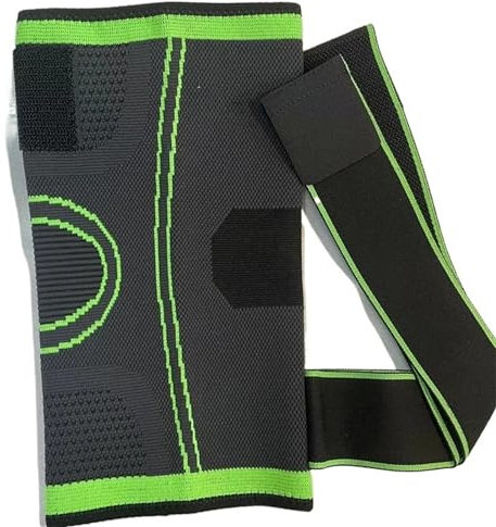 AYWTIUN Lace-Up Pressure Sports Knit Knee Pads Kneecap Protection Running Basketball Mountain Bike Badminton Knee Pads for knee protection(Green,S)
