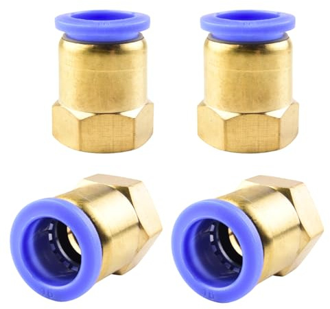 Pack of 4 16 mm Pipe Outer Diameter x 3/8 Inch PT Female Thread Straight Screw Connection Pneumatic Connection Plug Fittings Straight Pipe Fittings for Pneumatic Connection