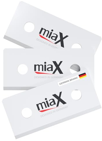 miaX Keramikklingen 3er Set für Kochfeldschaber 2.0 | 3 Keramikklingen, für Kochfeld, Fliesen, Klebereste, spülmaschinengeeignet, rostfrei, passend für Kochfeldschaber 2.0