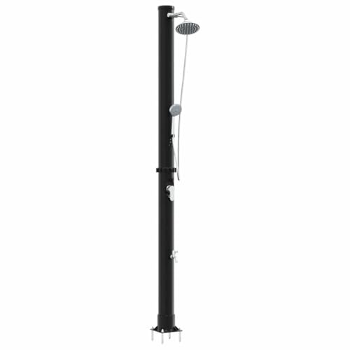 Tomostar Douche Solaire, Douche de Jardin Extérieur Solaire Noir 217 cm PVC et Aluminium