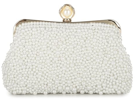 SUKUTU Bolsos de embrague de perlas para las mujeres bolso de noche boda novia hombro crossbody bolsa para fiesta