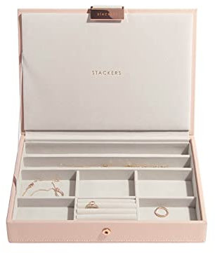 Stackers - Portagioie con Coperchio - Dimensioni Medie - Rosa Fard