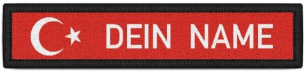 Türkei Namenschild Patch mit Namen Türkiye Türkische Fahen Halbmond Stern #24345