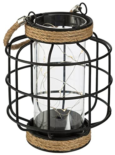 Atmosphera - Lanterne Tempête - métal filaire - micro LED H18 cm