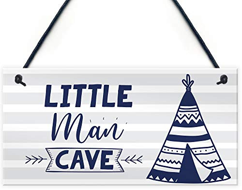 Red Ocean Little Man Cave Sign For Boys Bedroom, Bedroom Wall Art, Boys Bedroom Door Sign