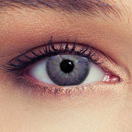 Designlenses, lentilles de couleur violet sans correction (0,00 dioptries), naturelles colorées, 30 jours d'utilisation, 1 paire (2 pièces) (Violet)